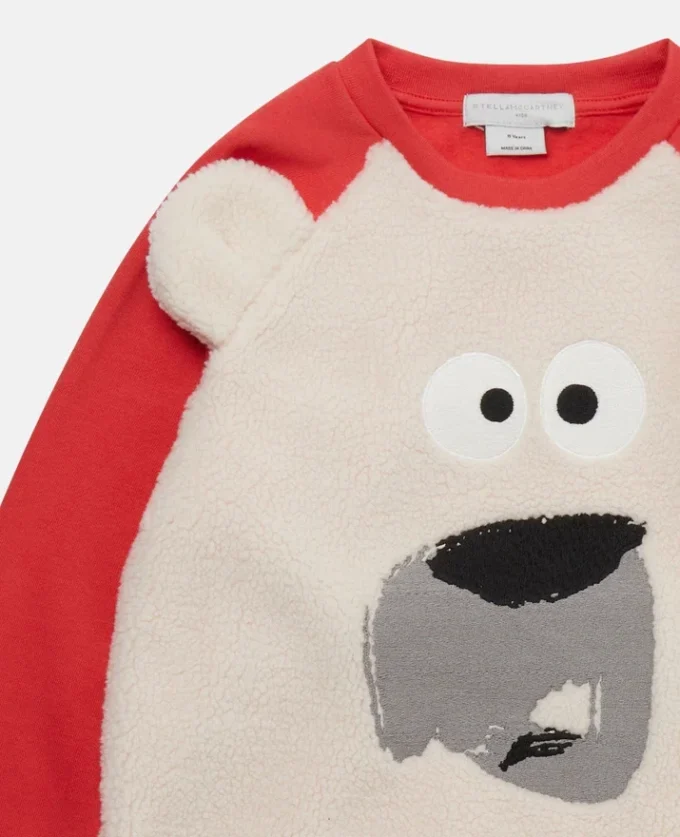 Fleece-Sweatshirt mit Eisbärenprint