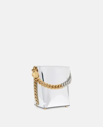 Frayme Bucket Bag mit verspiegelter Chromoberfläche