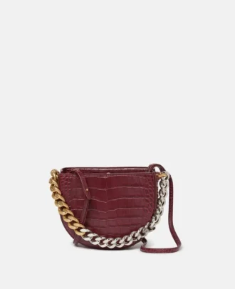 Frayme Kleine Schultertasche mit Krokodilprägung