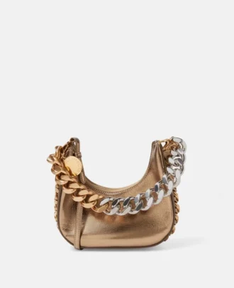 Frayme Mini-Hobo-Tasche mit Reißverschluss in Metallic-Optik