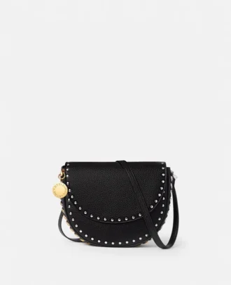 Frayme Studded Grainy Alter Mat Medium Flap Shoulder Bag