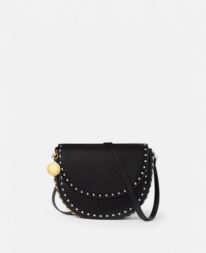 Frayme Studded Grainy Alter Mat Medium Flap Shoulder Bag