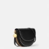 Frayme Studded Grainy Alter Mat Medium Flap Shoulder Bag
