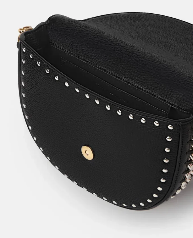 Frayme Studded Grainy Alter Mat Medium Flap Shoulder Bag