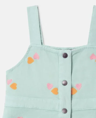 Gabardine-Kleid mit Herzstickerei