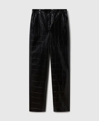 Gerade geschnittene Hose mit Krokodilprägung