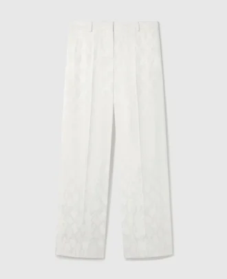 Gerade geschnittene Hose mit Schlangenprint und Falten