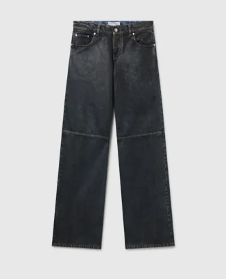 Gerade geschnittene Jeans mit gewachster Oberfläche