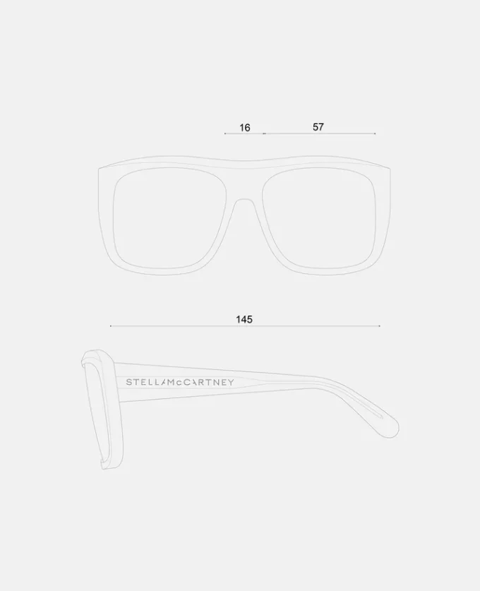 Gerade geschnittene quadratische Sonnenbrille