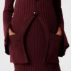 Gerippte Strickjacke mit langen Ärmeln