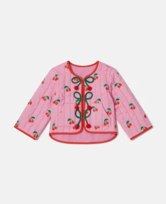 Gesteppjacke mit Kirschprint