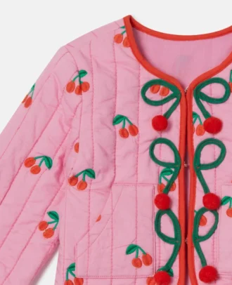 Gesteppjacke mit Kirschprint