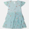 Gestreiftes Kleid mit Schleifenprint