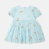 Gestreiftes Kleid mit Schleifenprint