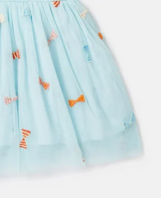 Gestreiftes Kleid mit Schleifenprint