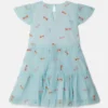 Gestreiftes Kleid mit Schleifenprint
