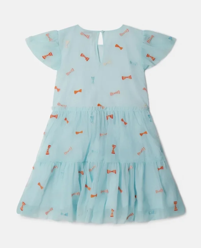 Gestreiftes Kleid mit Schleifenprint