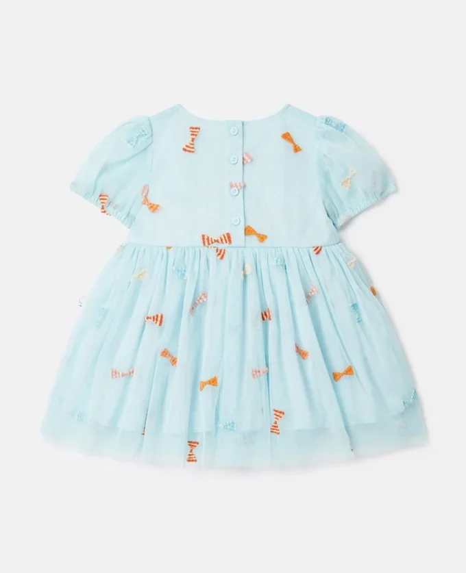 Gestreiftes Kleid mit Schleifenprint