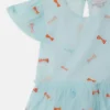 Gestreiftes Kleid mit Schleifenprint