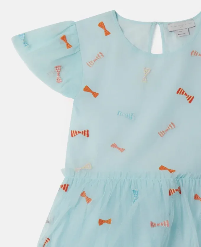 Gestreiftes Kleid mit Schleifenprint