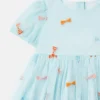 Gestreiftes Kleid mit Schleifenprint