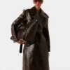 Trenchcoat mit Krokodilprägung