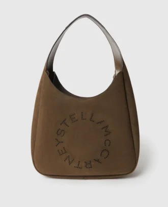 Große Hobo-Tasche aus Wildleder mit Logo