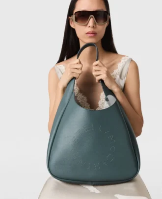 Große Hobo-Tasche mit Logo-Nieten