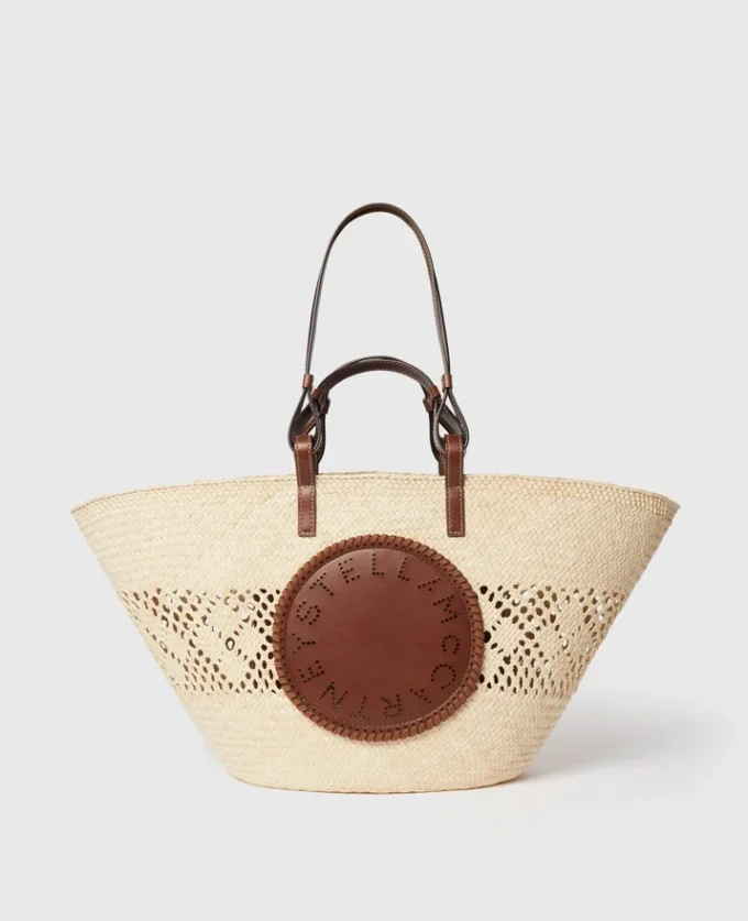 Große Tragetasche „Logo Raffia Crochet”