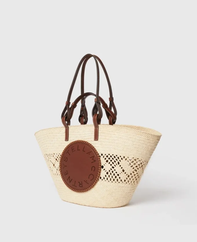 Große Tragetasche „Logo Raffia Crochet”
