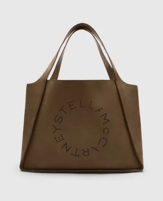 Große Wildleder-Tasche mit Logo