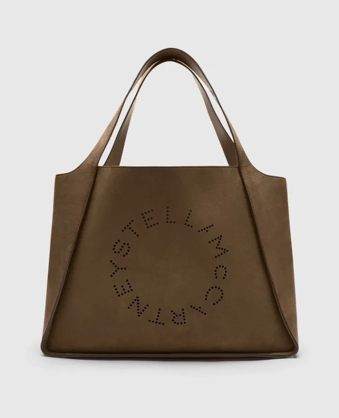 Große Wildleder-Tasche mit Logo