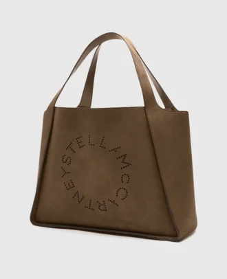 Große Wildleder-Tasche mit Logo