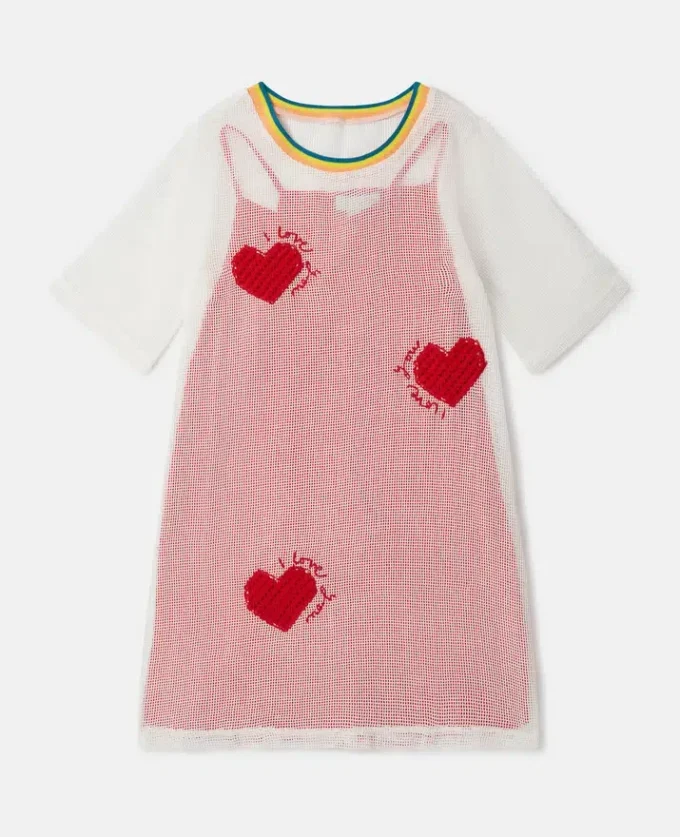 Herz-Mesh-T-Shirt-Kleid