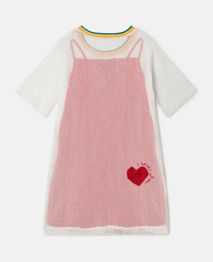Herz-Mesh-T-Shirt-Kleid