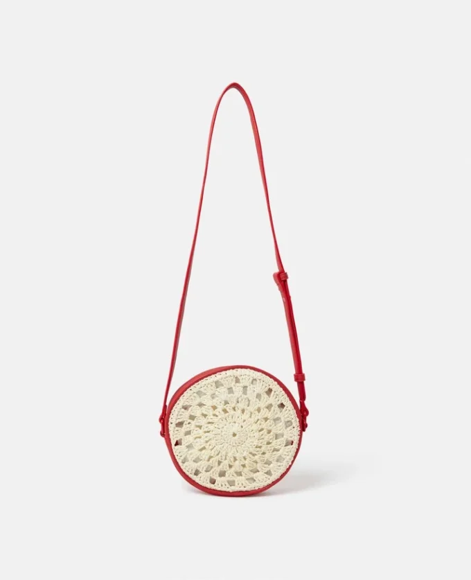 Herz-Raffia-Umhängetasche