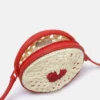 Herz-Raffia-Umhängetasche