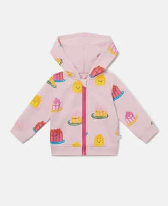 Hoodie mit durchgehendem Reißverschluss und Jelly-Print