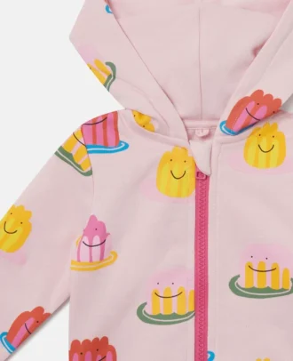 Hoodie mit durchgehendem Reißverschluss und Jelly-Print