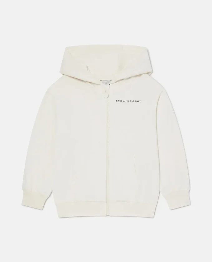Hoodie mit Logo und durchgehendem Reißverschluss