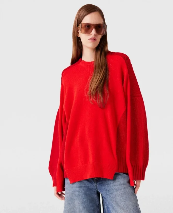 Hybrid-Pullover mit Rundhalsausschnitt