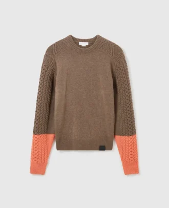 Hybrid-Strickpullover mit Rundhalsausschnitt