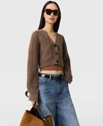 Hybrider verkürzter Cardigan