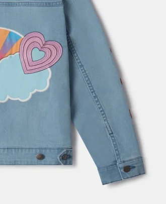 I Love You bestickte Jeansjacke