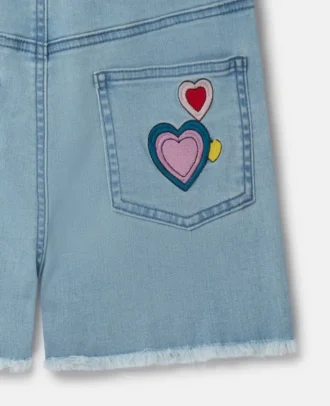 I Love You bestickte Jeanslatzhose