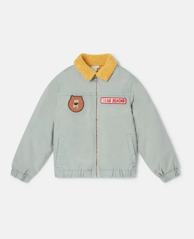 Jacke mit aufgenähtem Borg-Kragen