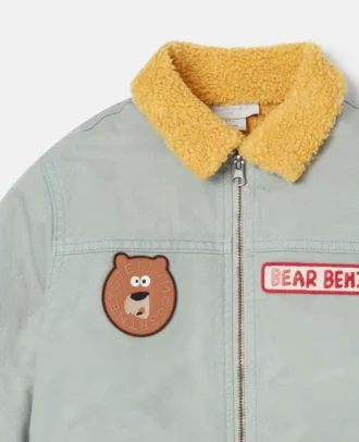 Jacke mit aufgenähtem Borg-Kragen