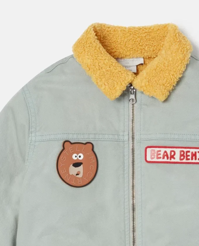 Jacke mit aufgenähtem Borg-Kragen