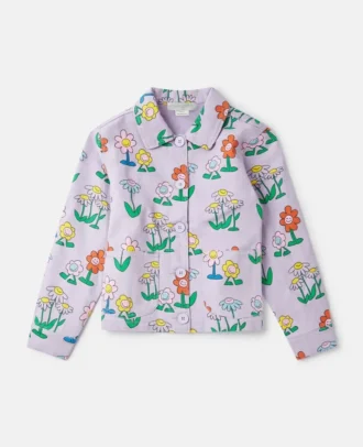 Jacke mit Blumenprint und Kragen