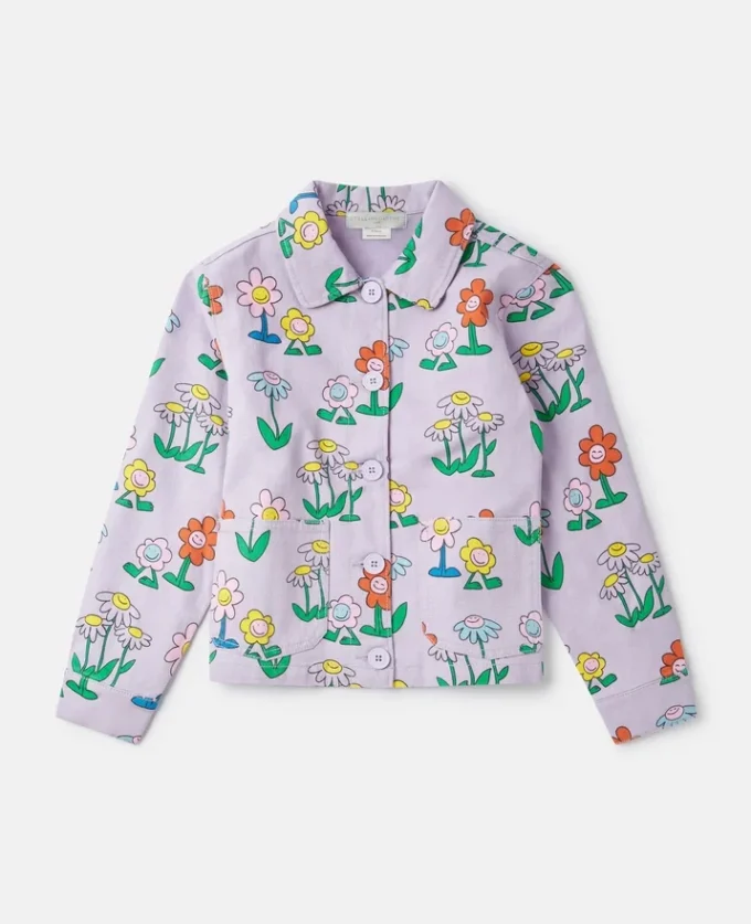Jacke mit Blumenprint und Kragen
